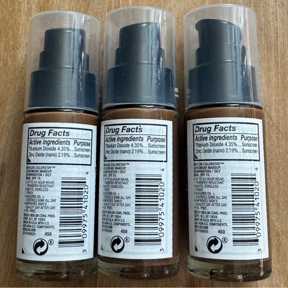 3 bottles of REVLON COLORSTAY Combo/Oily Skin Matte Foundation 450 Mocha Sealed - Picture 3 of 7